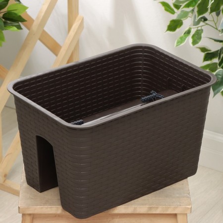 Kashpo on the railing "rattan", 12 l, brown color-1