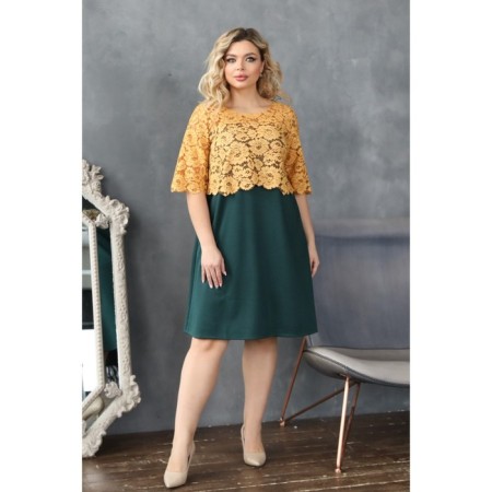 Women's dress, size 60, green color-7