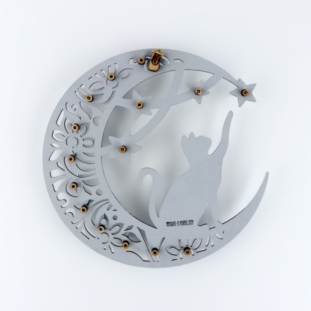 Organs Wall Organizer for Jewelry "Kitty on the Moon"-5