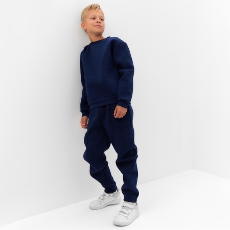 Children's costume with the basis (sweatshirt, trousers) minku, blue color, height 128 cm-5