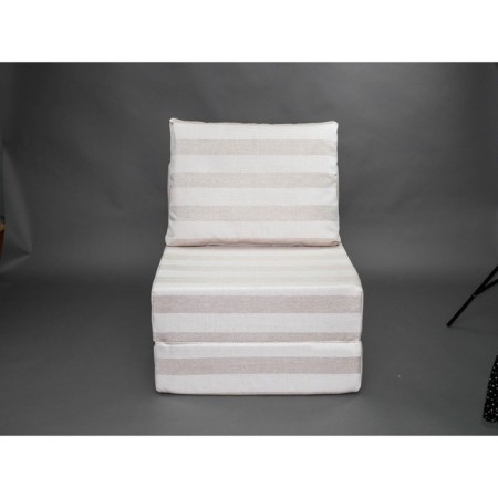 Handwheel chair-bed "Octa", size 75x100x75 cm, horn, dairy strip-5