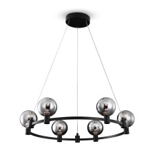 Suspended lamp Freya FR4005PL-06B URBAN, 600x600x1200 mm, LED, 6x24W, 1400lm, 3000k, black color black
