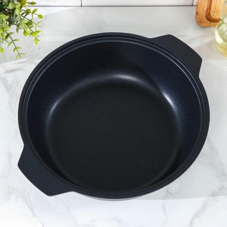 Frying "Tradition", 3 l, d = 26 cm, glass cover, anti -stick coating, black color-3