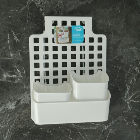 The storage basket suspended with containers, 29 × 9.5 × 38 cm, white color-6