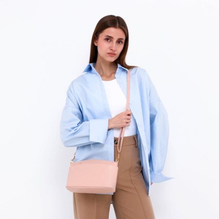 Bag Women's Cross-Bodi with a zipper, powder color-6