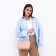 Bag Women's Cross-Bodi with a zipper, powder color