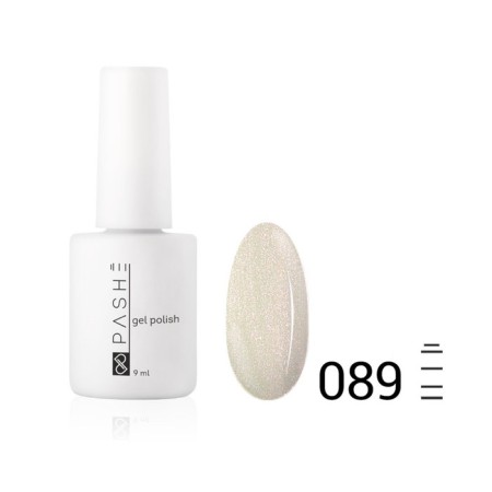 Color gel polish Pashe, No. 089 flickering white, 9 ml