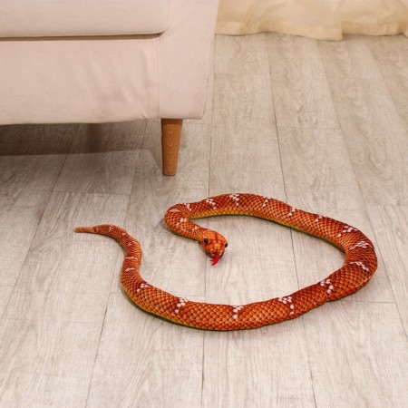 Soft toy "Snake", 30 cm/140 cm, brown color-5