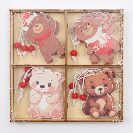 Set of suspensions in wooden gift packaging 12 pcs.13x13x2 cm-10