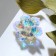 Brooch "Flower" Fairytale, Rainbow color in silver
