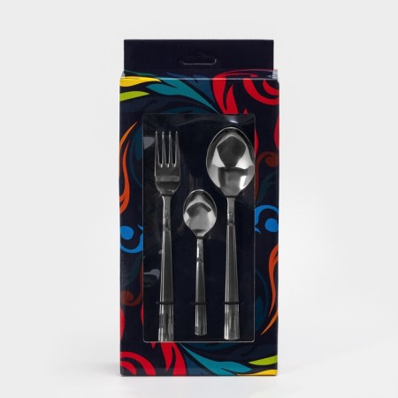 Diningrian set "Triumph", 18 objects, thickness 2 mm, silver-3