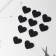 Knitted elements "Heart", 3.5 × 3 cm, 10 pcs, black color