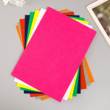 A set of soft felt "Astra" (8 pcs) Assorted, 1 mm, 170 gr. 20x30 cm