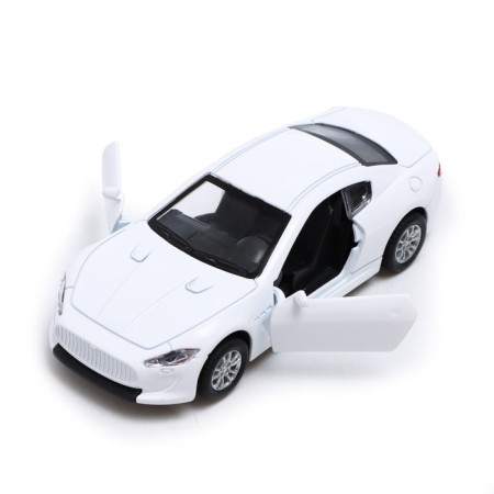 Metal machine "coupes", inertia, light and sound, 1:32, doors open, white color-3