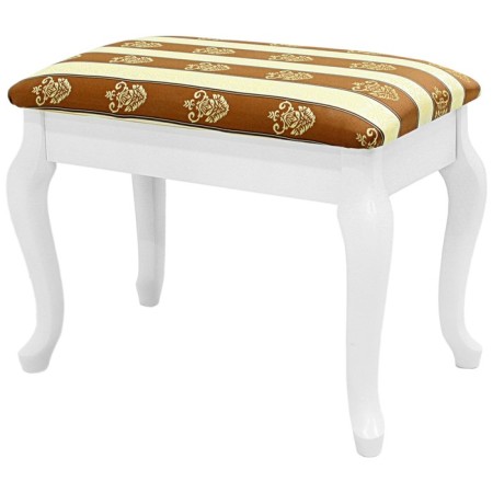 Retro banquet with storage white, 550x330x430, fabric strip brown.