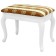 Retro banquet with storage white, 550x330x430, fabric strip brown.