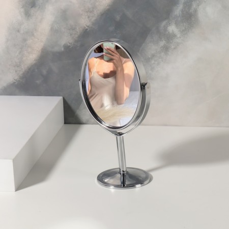 Mirror on the leg, bilateral, with an increase, mirror surface 8 × 9.5 cm, silver color-2