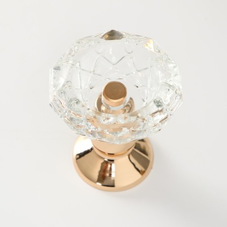 Climber metal, glass for 1 candle "Crystal bowl. Figure" d = 5 cm gold 8x8x9 cm-2