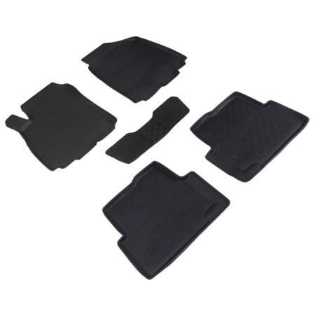 A set of Chevrolet Aveo II rubber mats since 2012, with a high side