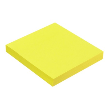 Block with a sticky edge, 76 mm x 76 mm, 100 sheets, fluorescent, yellow