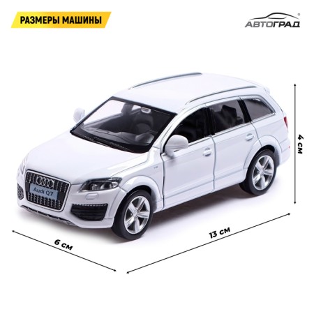 Metal machine Audi Q7 V12, 1:32, inertia, doors open, white color-1