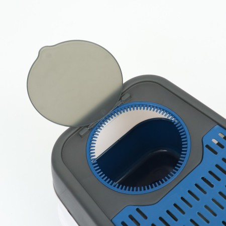 Closed transparent toilet 51 x 34 x 37 cm, blue+scoop-11