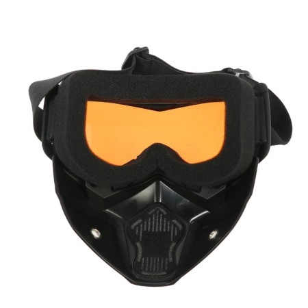 Mask glasses for motor vehicles, collapsible, orange glass, black color black-3