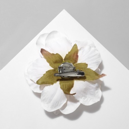 Brooch-stroke textile "flower" peony, white-pink color-2