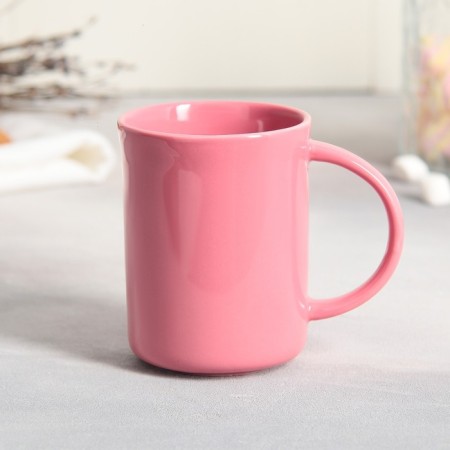 Tea couple ceramic "Panda", mug 200 ml, saucer 17.8x13.3 cm, pink color-5