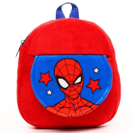 Blue backpack, with a zipper, with a pocket, 19 x 22 cm "Spider-Men", Spider-Man-2