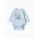 Body for a boy with a long sleeve, the color is blue, height is 74 cm
