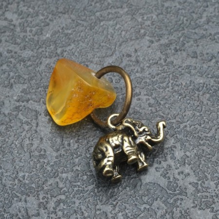 Talisman keychain "Elephant", natural amber