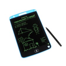 Graphic tablet for drawing and notes LCD Maxvi MGT-01, 8.5 ”, angle 160 °, CR2016, blue