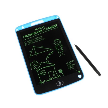 Graphic tablet for drawing and notes LCD Maxvi MGT-01, 8.5 ”, angle 160 °, CR2016, blue