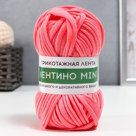 Knitted yarn 100% cotton "Lentino Mini" 100 g 40 m color 06 coral