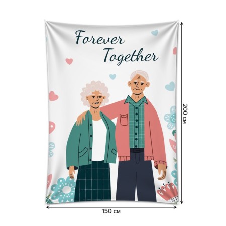 Decorative panel with photo printing "Forever Together", vertical, size 150x200 cm-1