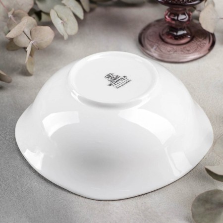 Porcelain salad Wilmax ilona, ​​650 ml, d = 16.5 cm, white color-4