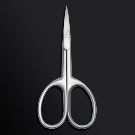 Manicure scissors "Premium satin", narrow, bent, matte, 9.6 cm, silver color-5