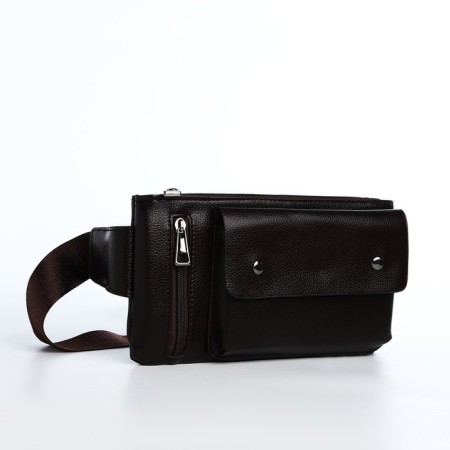 Board belt on a zipper, 2 outer pockets, brown color-3