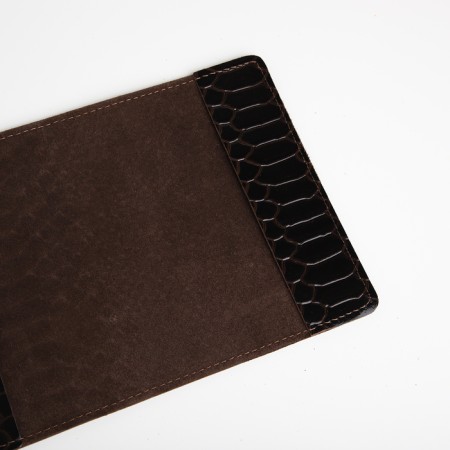 Cover for passport, Textura, brown color-5