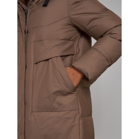 Coat insulated winter female, size 48, brown color-10