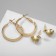 Ring earrings with blanks "God's ladybug", color gold, d = 2.5 cm