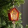 Christmas tree toy "House with a snowman", from batteries, a glow of warm white