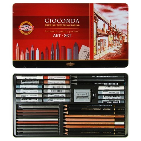 Artistic set KOH-I-NOOR 8891, Gioconda, 39 items in a metal pencil case