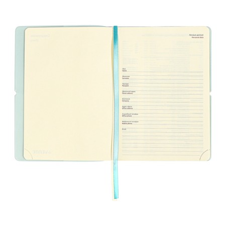 Diary of Leduced A5 136 DEVENTE sheets. Jane, soft pvc cover, elastic band, perforation, liesse, block 70, blue-8