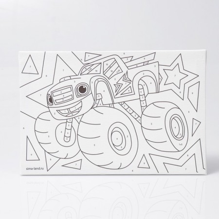 Picture on numbers for children "Fast Jeep", 20 x 30 cm-3