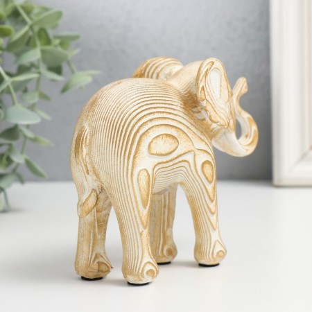 Souvenir Polystone "White Elephant with gold - layers" 12x5x10 cm-2