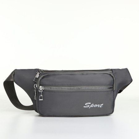 Lightning waist bag, 2 outer pockets, gray color-2