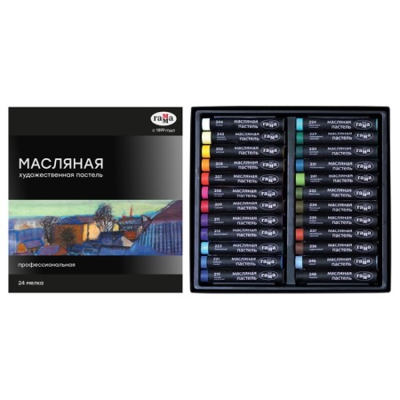 Oil pastel, set 24 colors, "gamma", in a cardboard box
