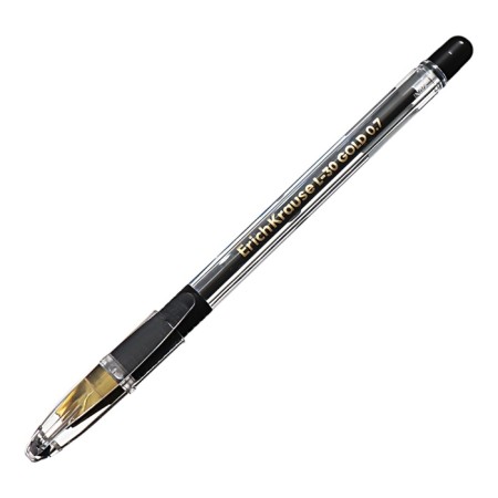 Ballic Handle Erichkrause L-30, Gold Stick & Grip Classic, needle node 0.7 mm, black, rubber holder, super soft letter-5